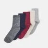 Anna Field 5 Pack - Calze - Grey/Dark Red/Blue -Abbigliamento Femminile 20c7884e73f841dcaecfec7cfad0ac62