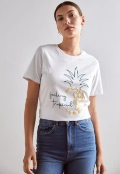 Anna Field Hattie Pineapple PuffT-Shirt Con StampaWhite Donna T-shirt E Top AN621D18M-A11