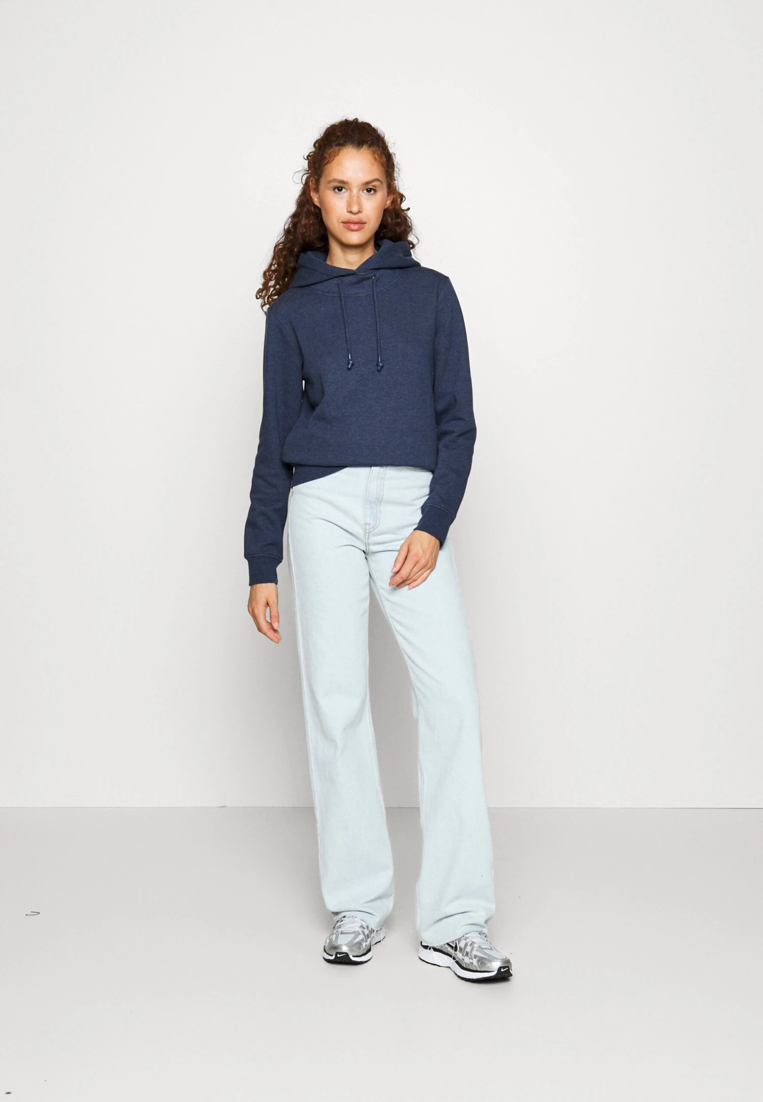 Felpa Con CappuccioMottled Dark Blue Donna Felpe ANH21J003-K11 4 Felpa Con CappuccioMottled Dark Blue Donna Felpe ANH21J003-K11 - immagine 2