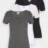 Anna Field 3 PackT-Shirt BasicBlack, White Donna T-shirt E Top AN621D0QW-Q11