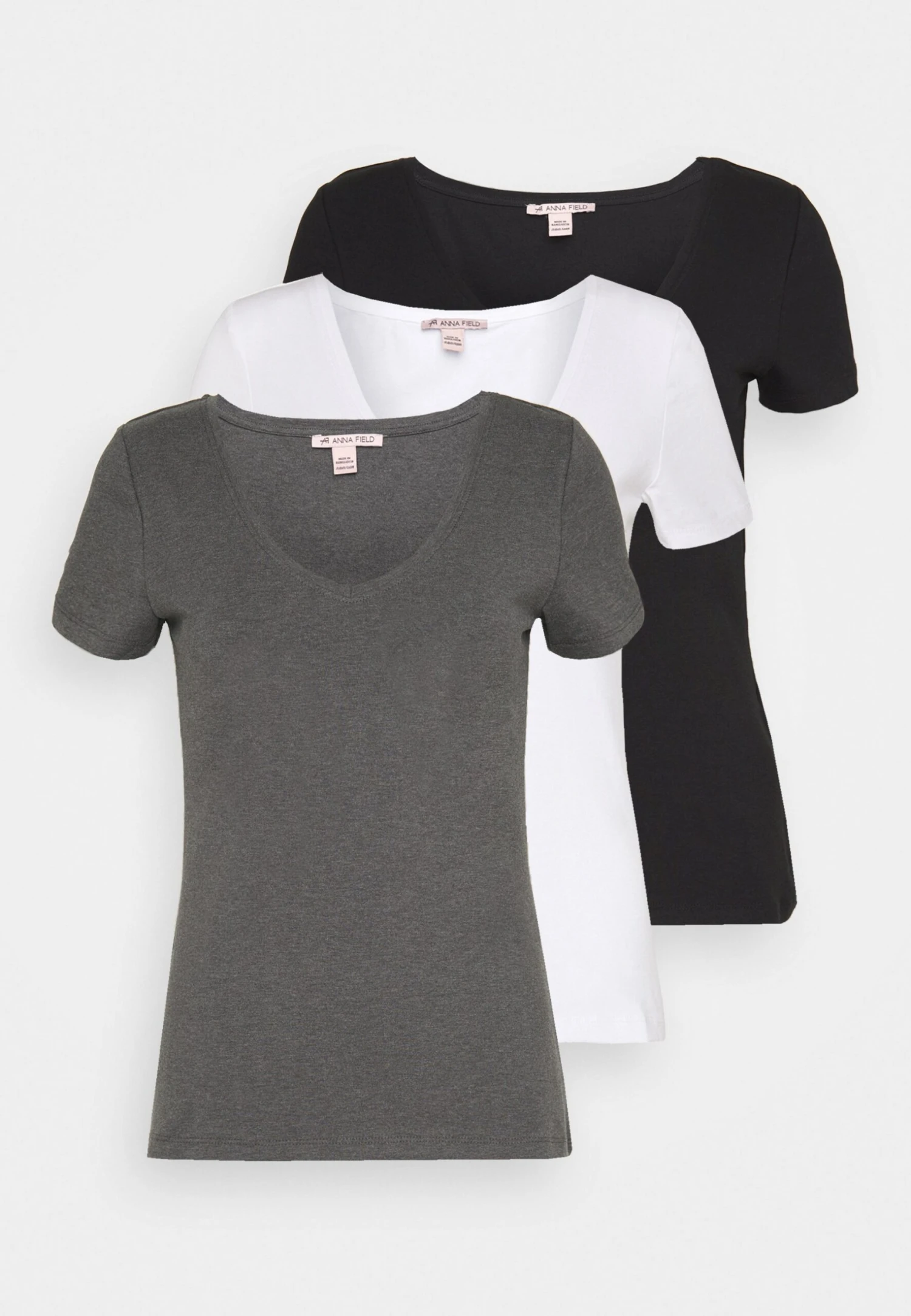 Anna Field 3 PackT-Shirt BasicBlack, White Donna T-shirt E Top AN621D0QW-Q11 3 Anna Field 3 PackT-Shirt BasicBlack, White Donna T-shirt E Top AN621D0QW-Q11