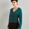 Anna Field Long Sleeve Wrap Blouse With Collar Maglietta A Manica LungaDark Green Donna T-shirt E Top AN621D1A8-M11 -Abbigliamento Femminile f38b65b58b4c4ef6a733d8cffaeab0ef